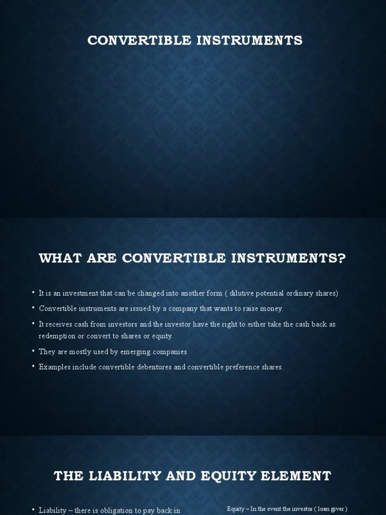 Convertible Instruments PDF Discounting Equity (Finance)