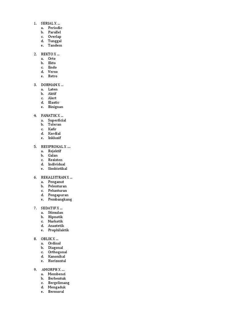 Antonim Latihan | PDF