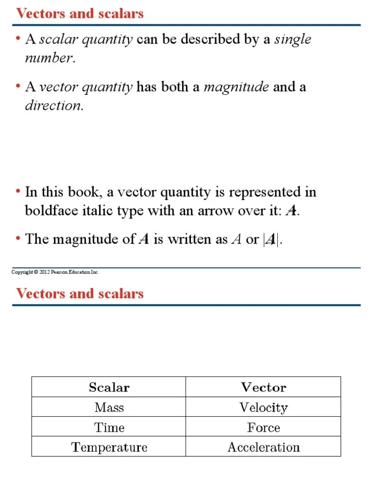 A Scalar Quantity Can Be Described by A Single A Vector Quantity Has