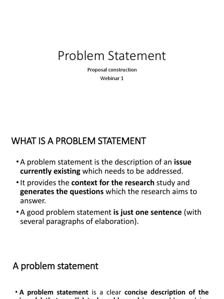 Problem Statement PDF Qualitative Research Quantitative Research