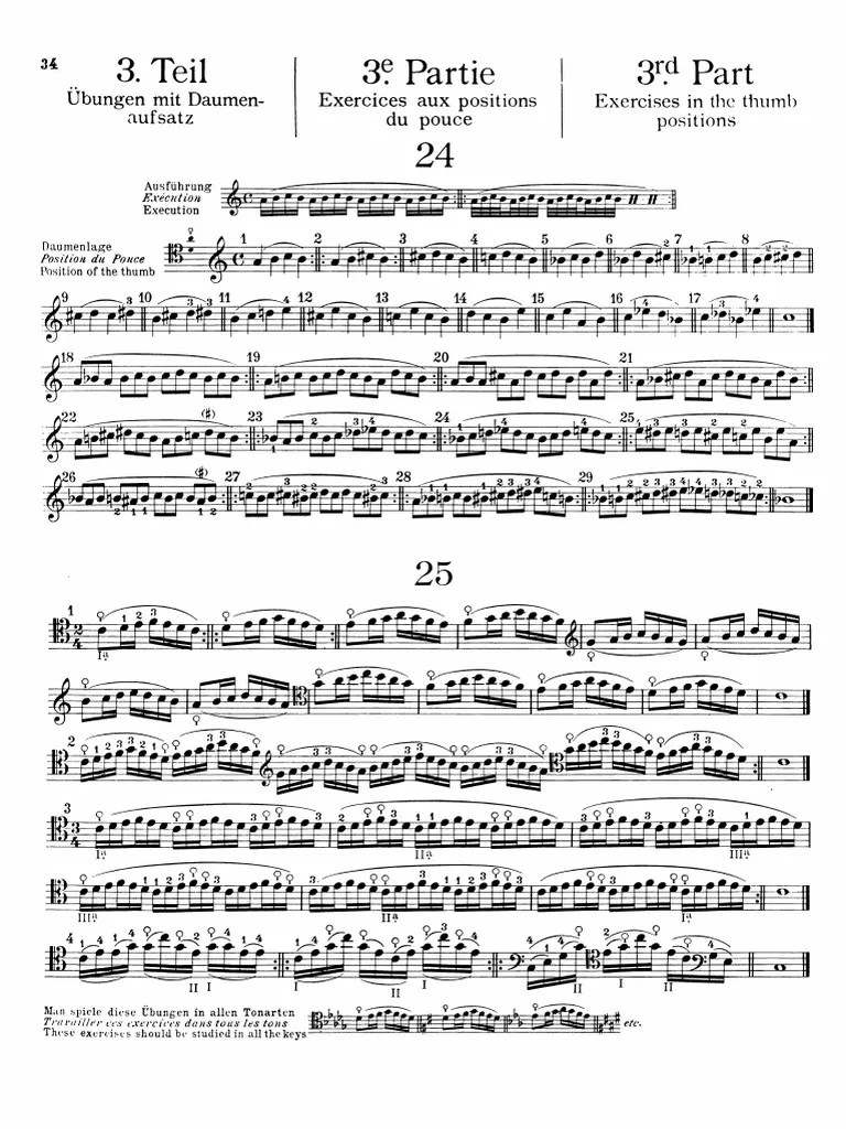 Cello Thumb Position Exercises PDF