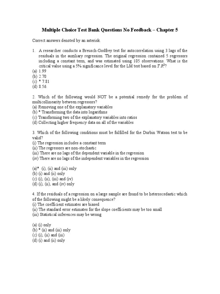 Multiple Choice Test Bank Questions No Feedback Chapter 5 PDF