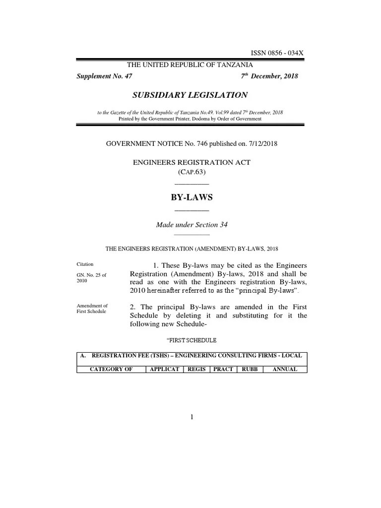 GN 746 ERB 2019 Fees PDF PDF Engineering Business