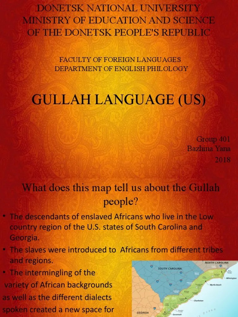 Gullah Language (Bazhina Y. 401G) PDF English Language Language