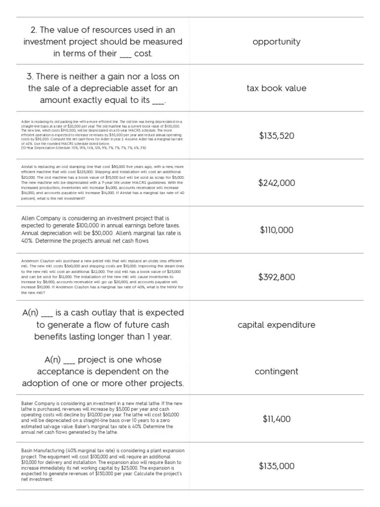 Quizlet PDF PDF Depreciation Book Value