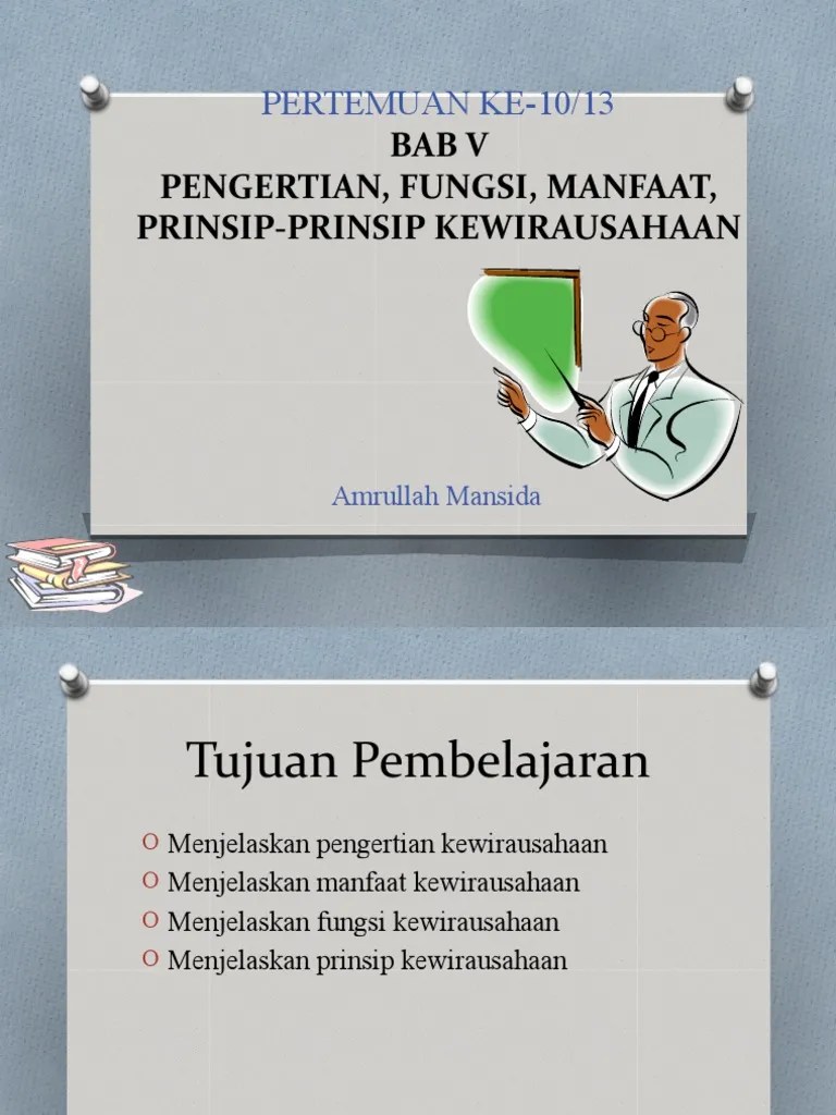 FUNGSI KEWIRAUSAHAAN Pert. Ke - 10-13 | PDF