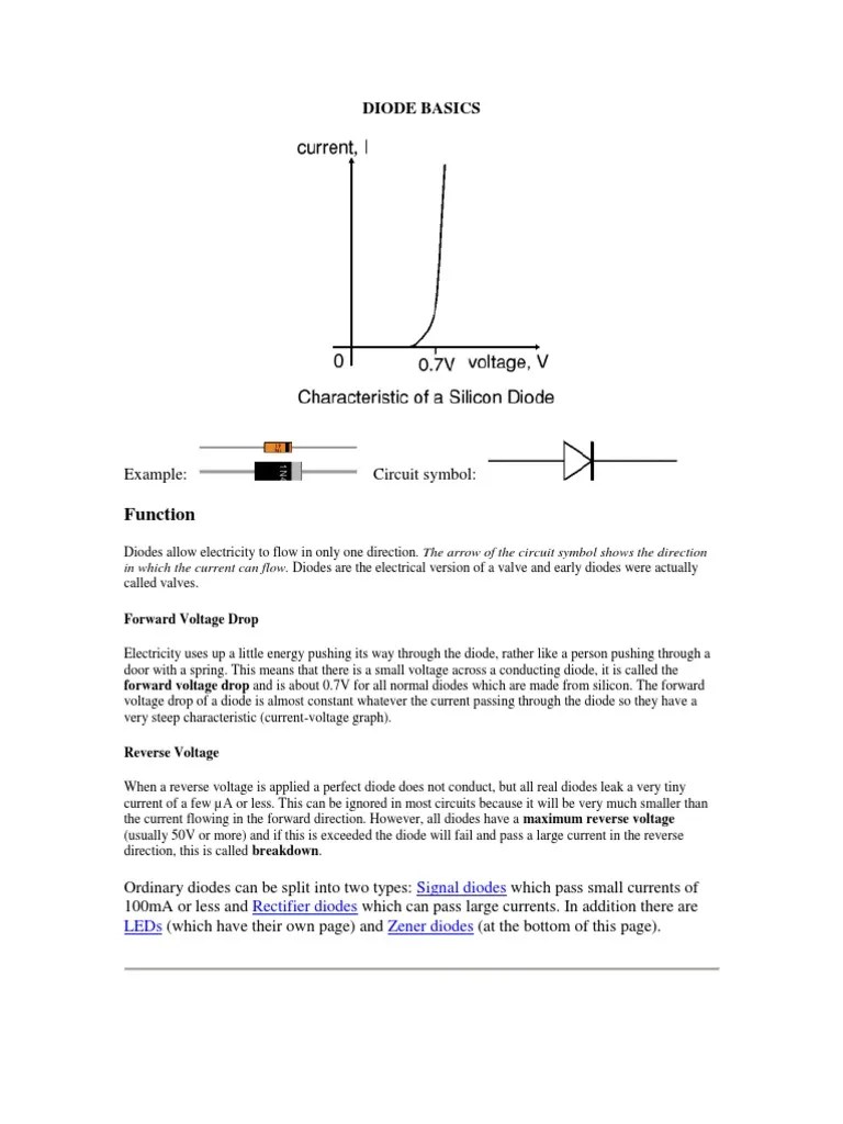 Diode Basics Diode Rectifier Free 30day Trial Scribd