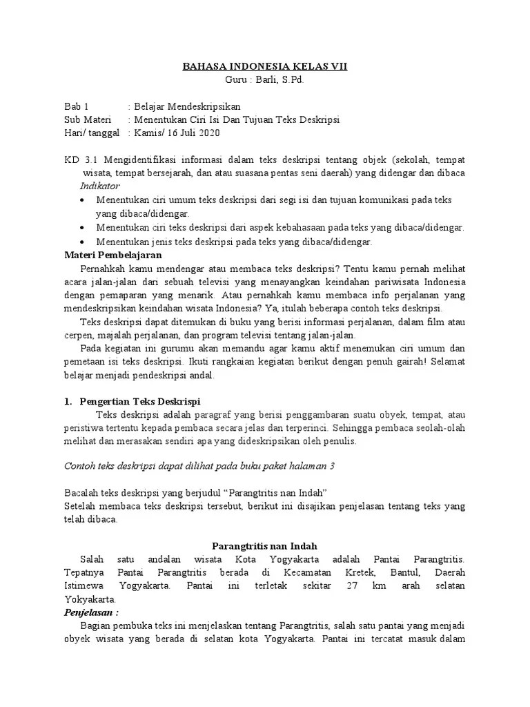 Perasaan Pembaca Kepada Teks Deskripsi Pantai Parangtritis Nan Indah Adalah  – Rasanya