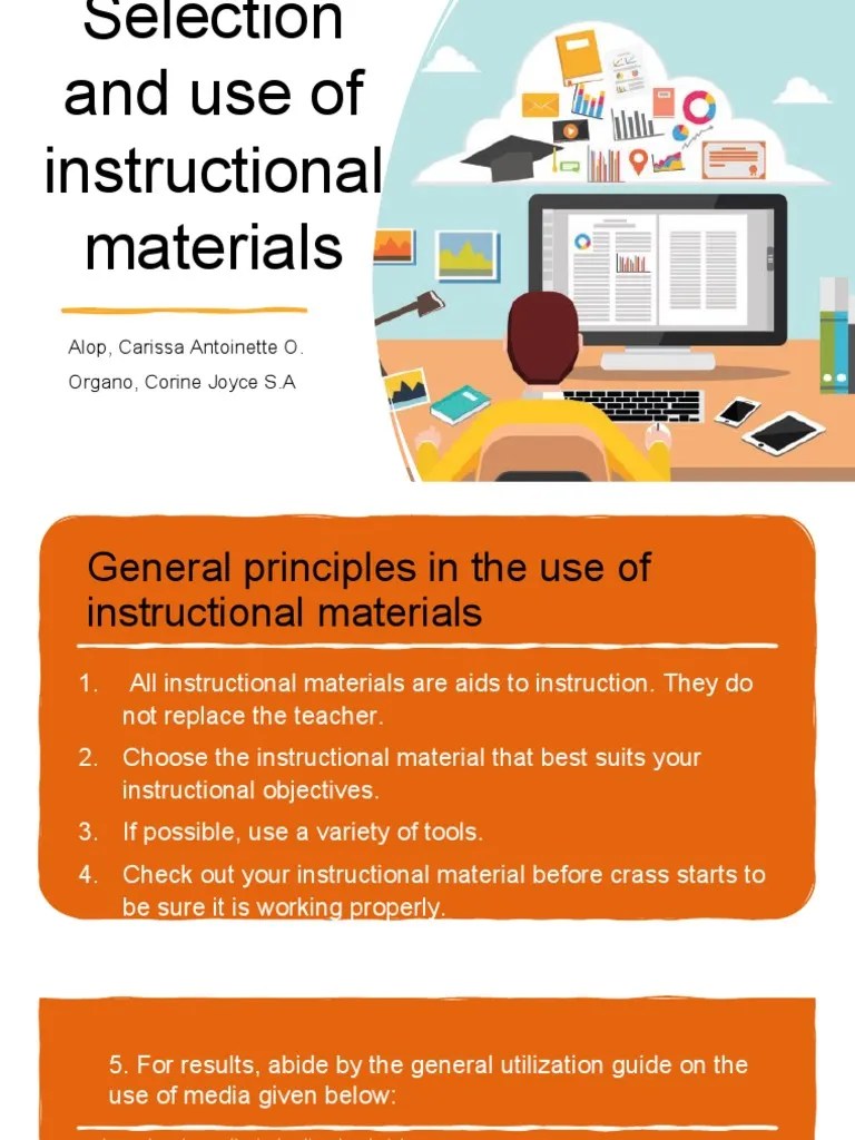 9 Selection and Use of Instructional Materials PDF