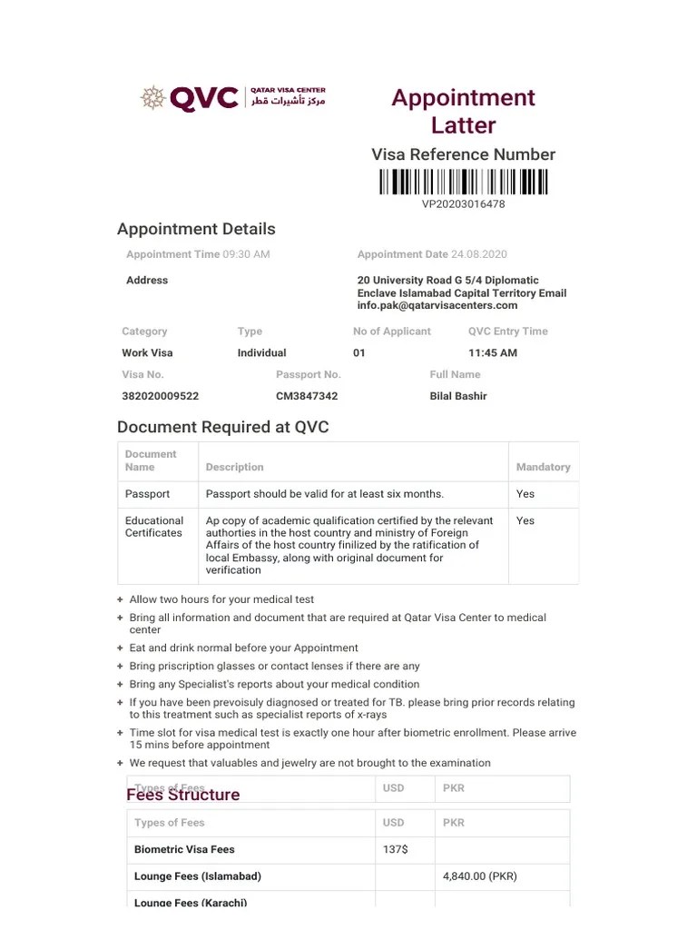 QVC Qatar Visa Center PDF PDF Travel Visa Passport