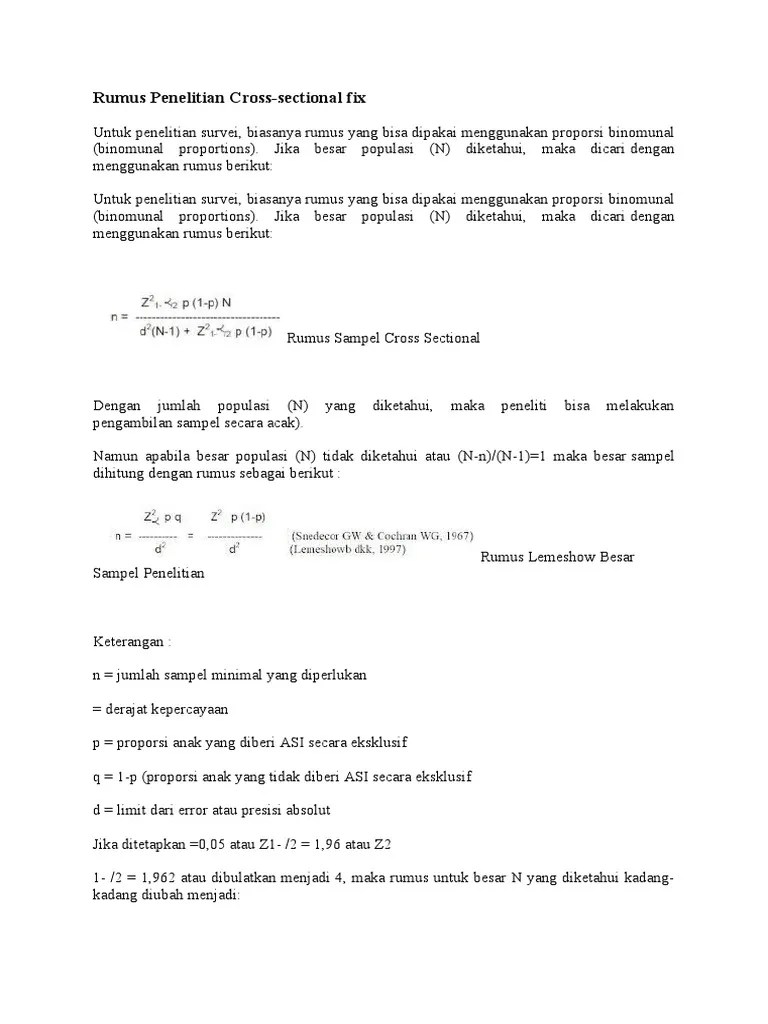 Rumus Cross Sectional1 | PDF