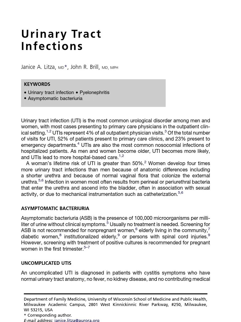 UTI Urinary Tract Infection Urinary Incontinence