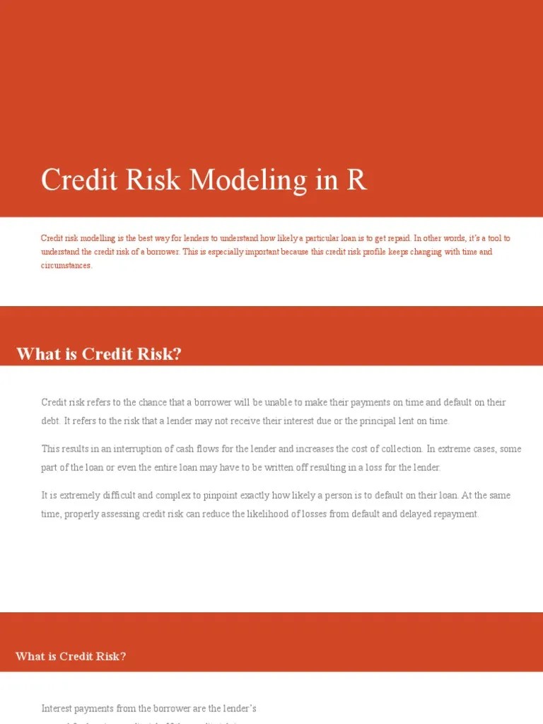 Credit Risk Modeling in R PDF Receiver Operating Characteristic