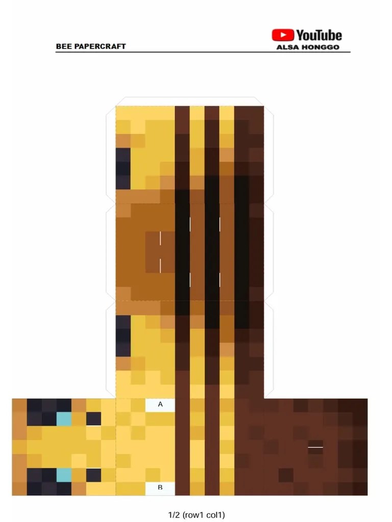 Minecraft Bee Papercraft PDF