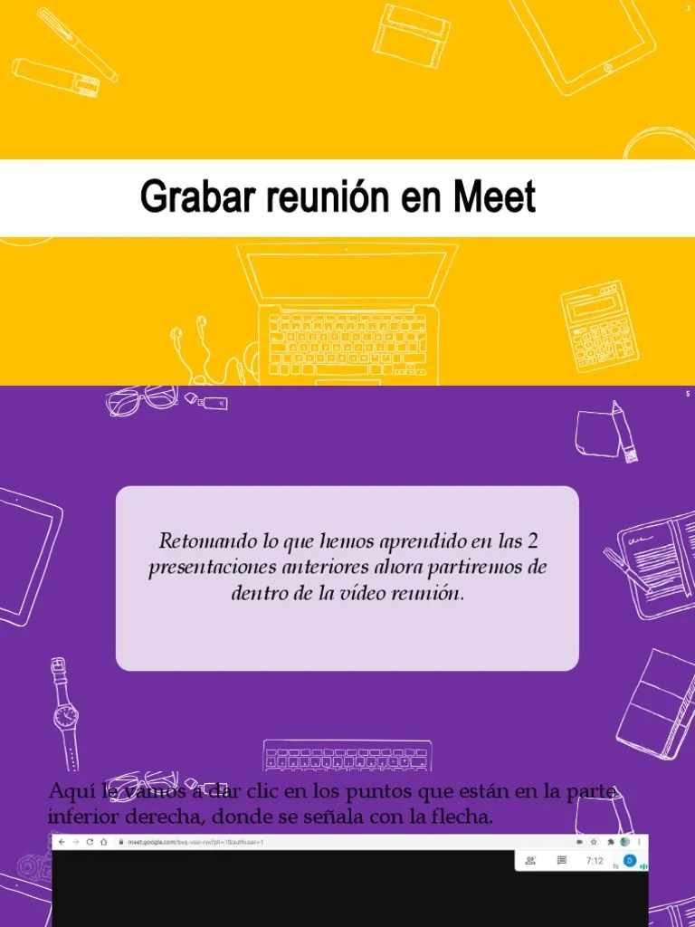Como Grabar Video Clase en Meet | PDF
