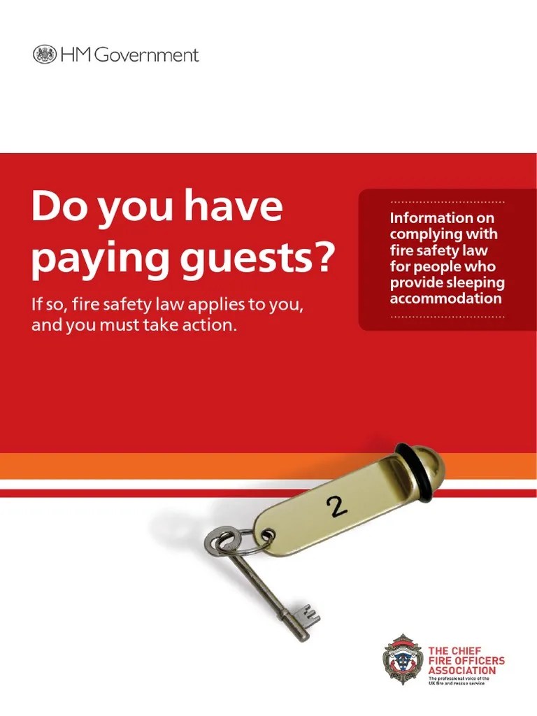 Do You Have Paying Guests? If So, Fire Safety Law Applies To You, and