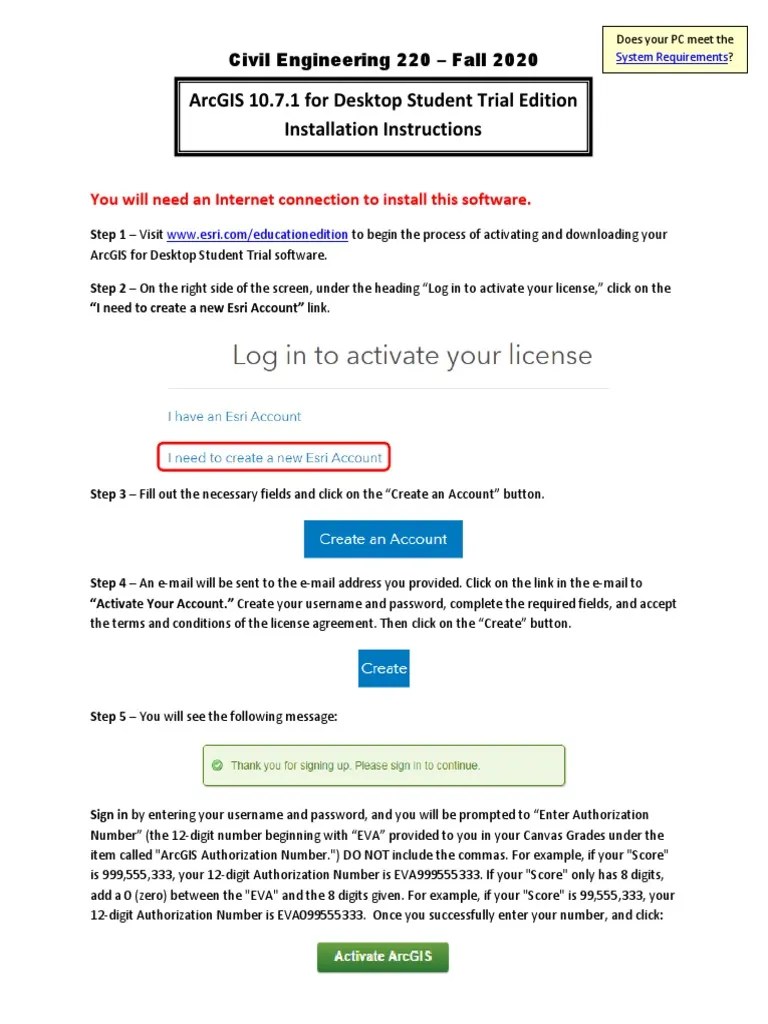 Arcgis 10.7.1 For Desktop Student Trial Edition Installation