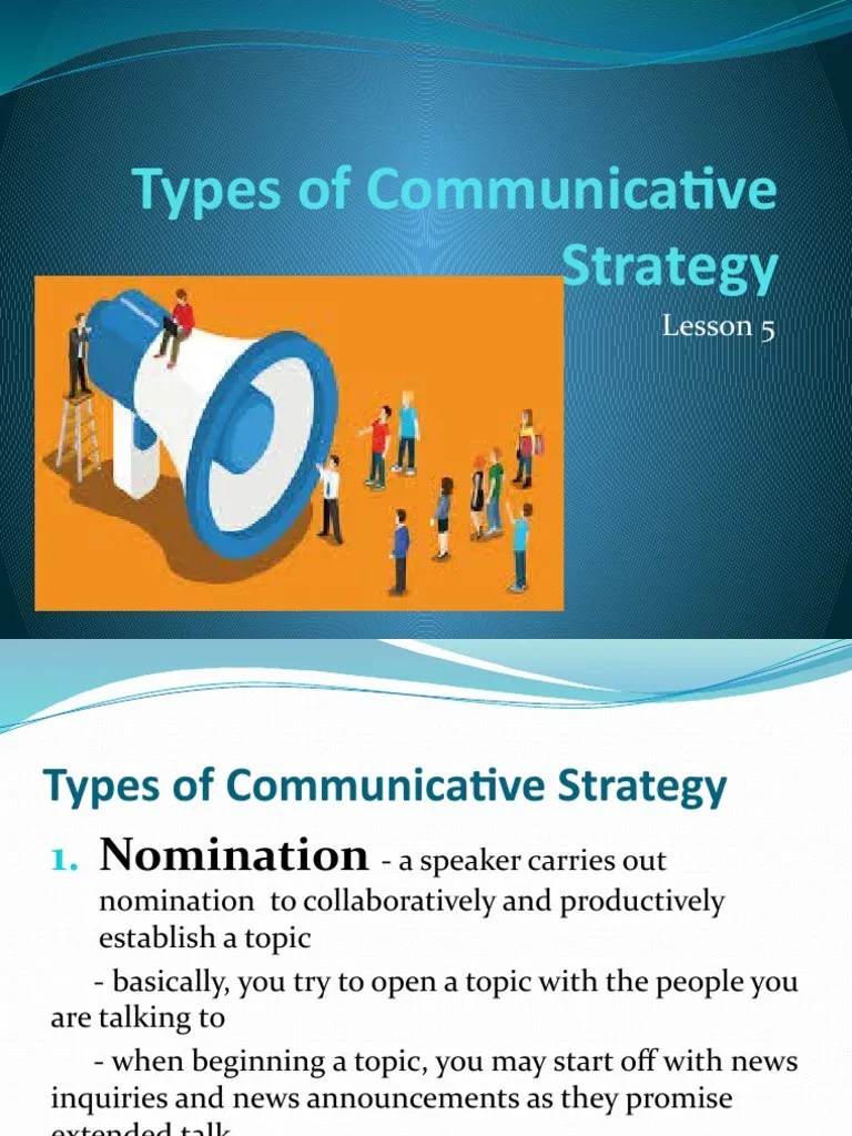 Lesson5 Types of Communicative Strategy PDF Conversation