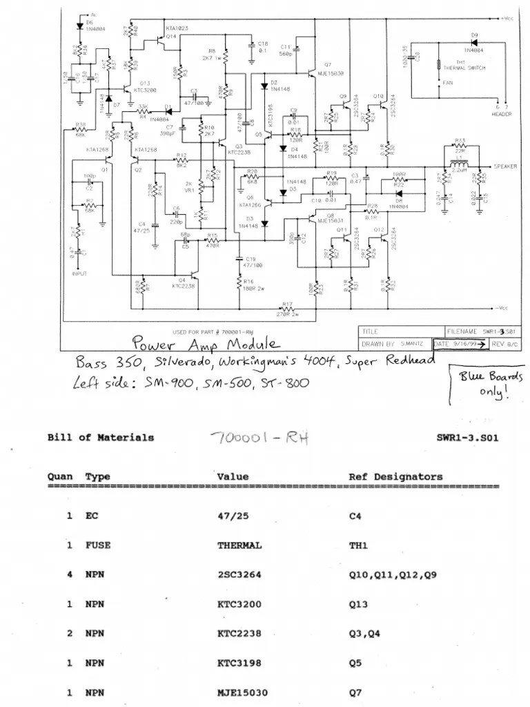 SWR Super Redhead Power Amp Module and Bom Blue Board Version | PDF