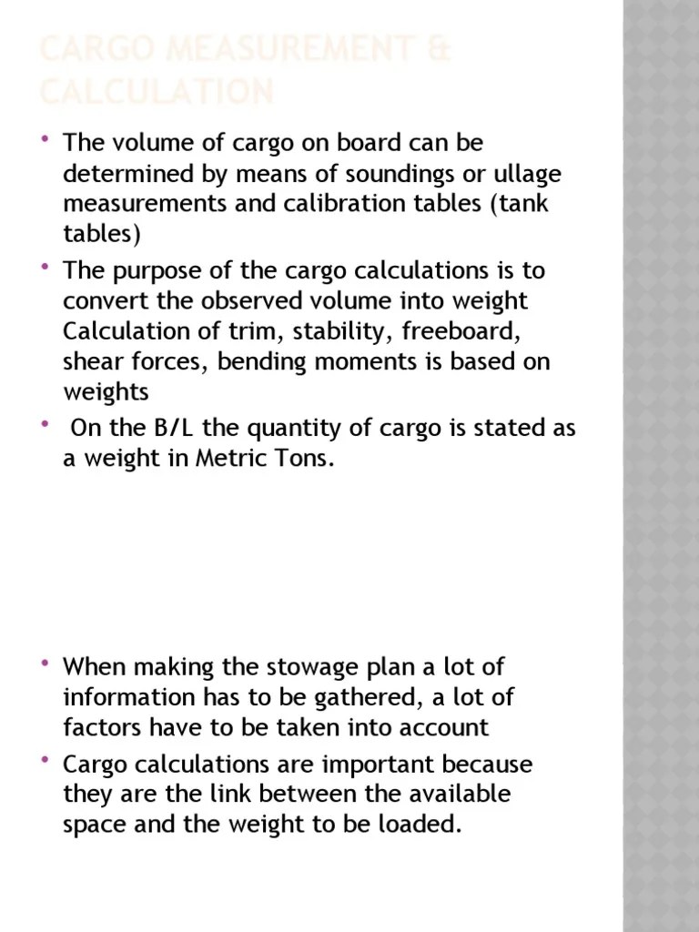 Cargo Measurement & Calculation PDF Density Oil Tanker