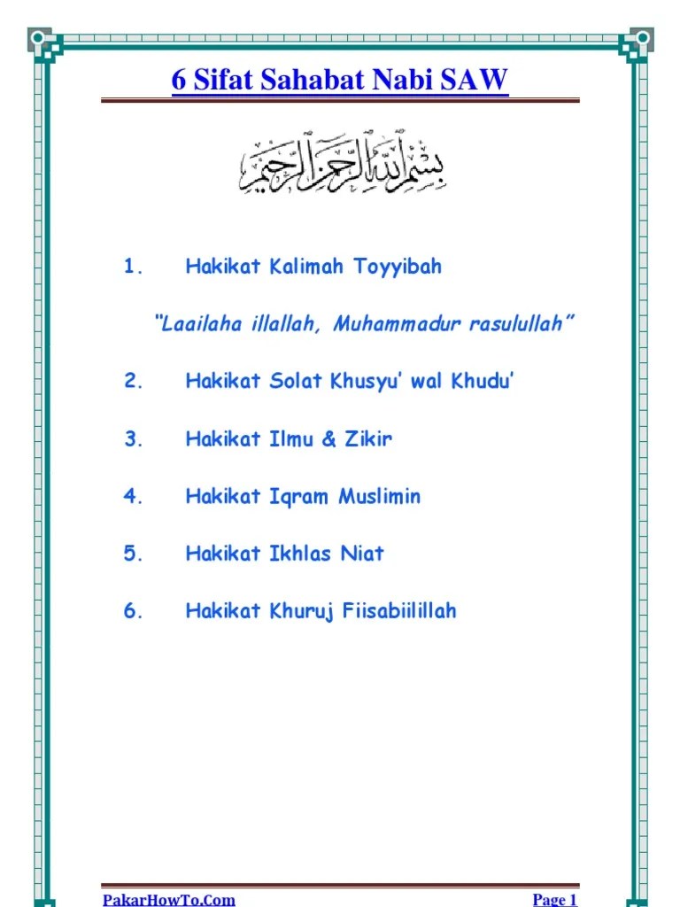 Aplikasi 6 Sifat Sahabat - aplikasi