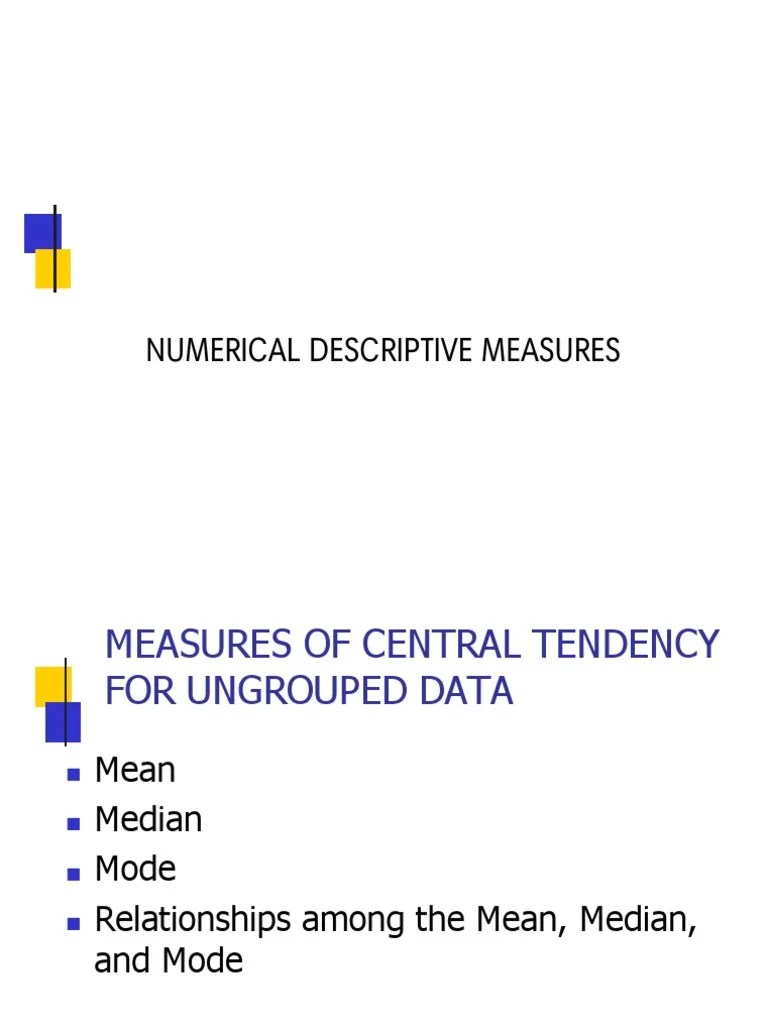Measure of Central Tendency PDF Mode (Statistics) Standard Deviation