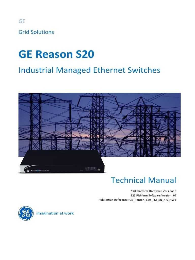 Technical Manual for GE Reason S20 Industrial Managed Switches