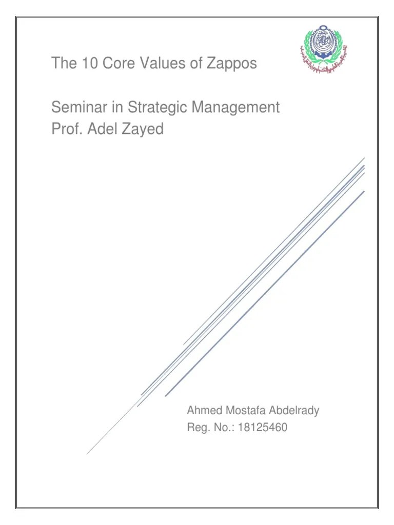 The 10 Core Values of Zappos PDF Zappos Value (Ethics)