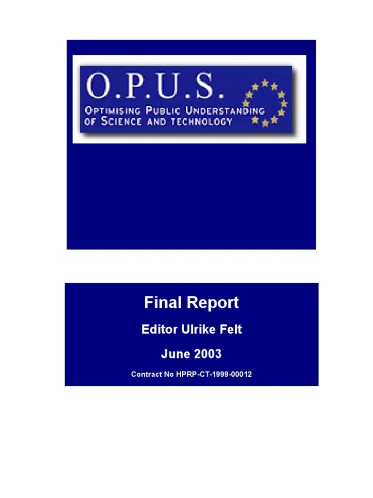 OPUS Report Final PDF Science Scientific Method