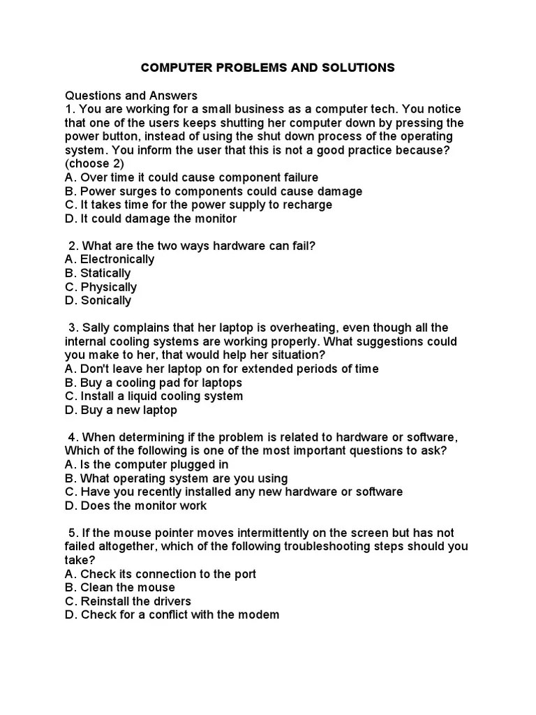 Common Computer Problems and Solutions A Comprehensive Guide to