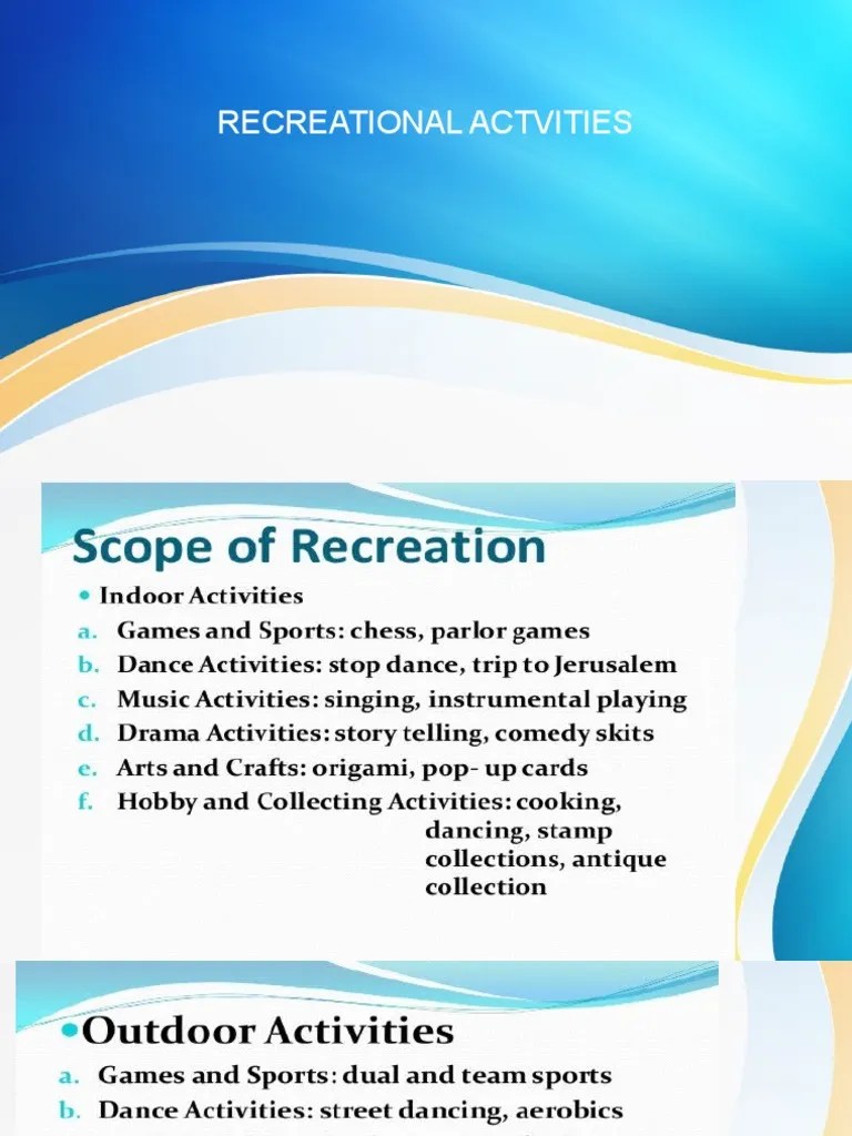 Recreational Activity | Pdf | Outdoor Recreation | Recreation