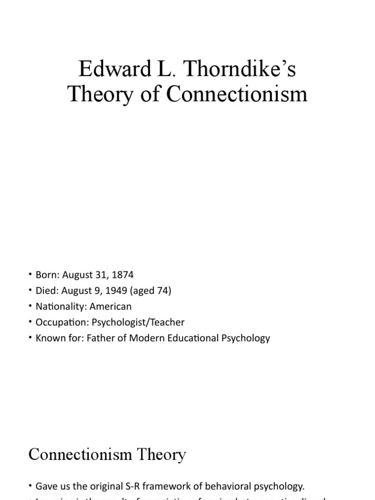 Theories of Learning (Edward Thorndike) PDF