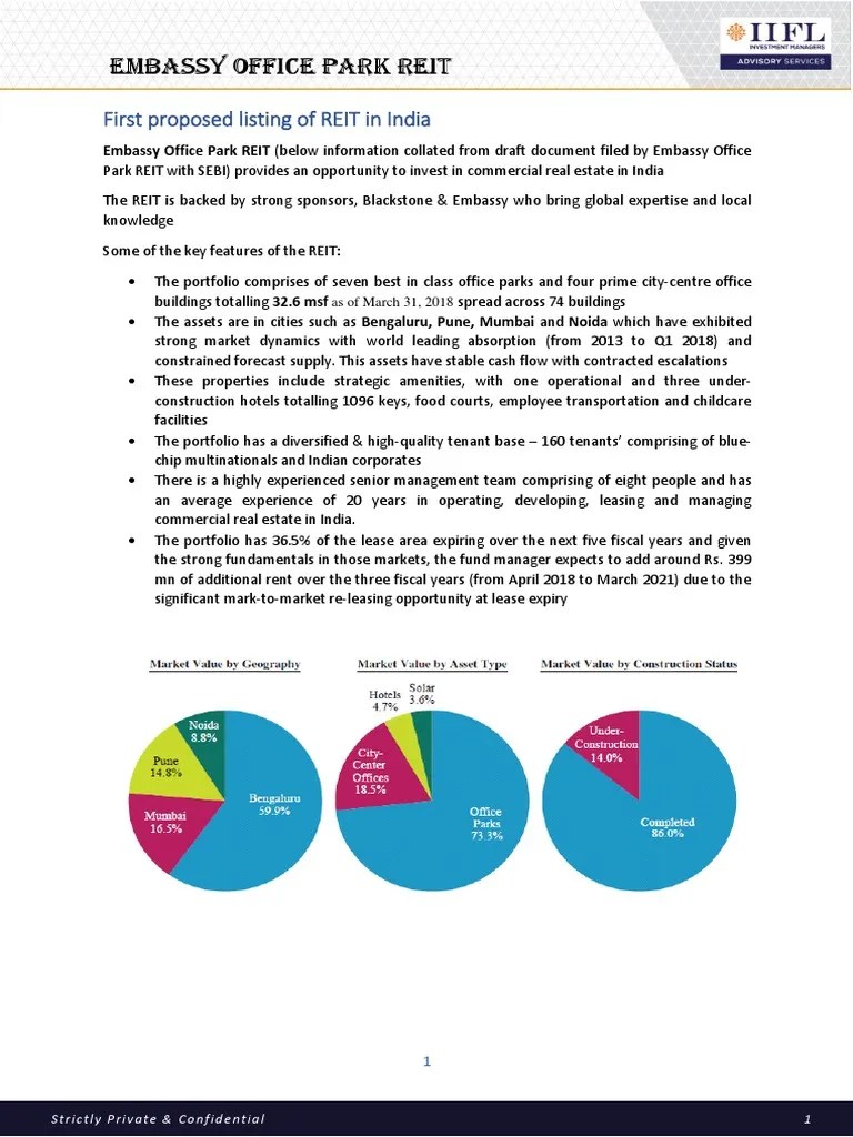 Blackstone Embassy REIT PDF Securities (Finance) Real Estate Investment Trust