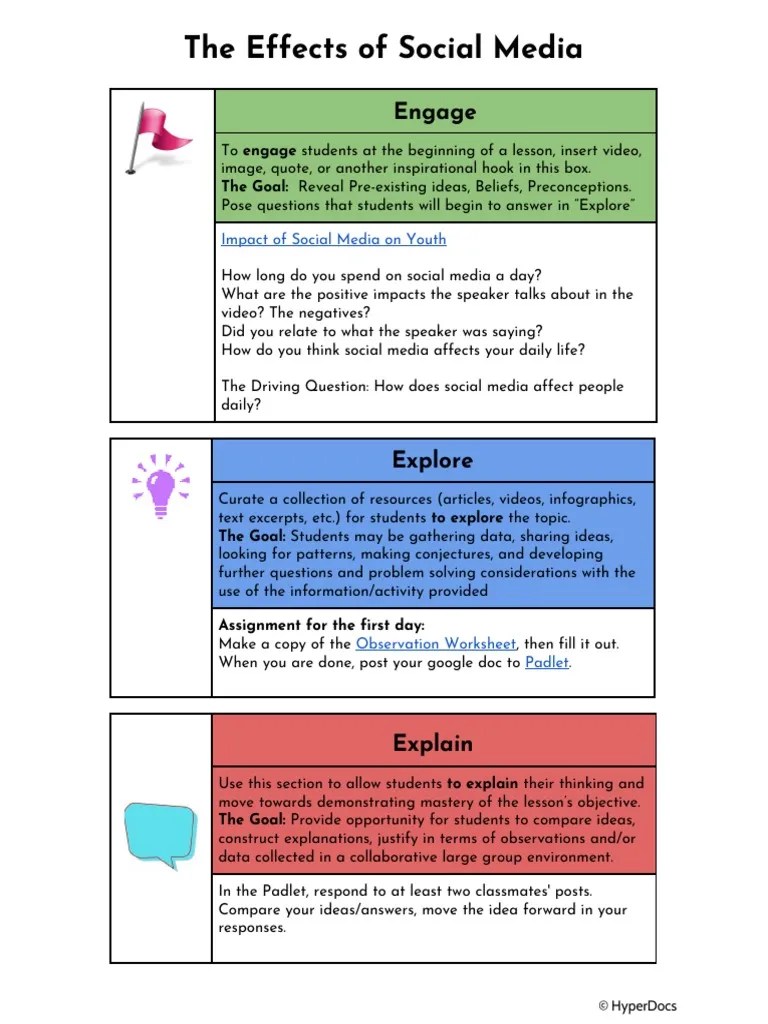 5e InquiryBased Lesson Plan TemplateHyperdoc PDF Inquiry Based Learning Social Media