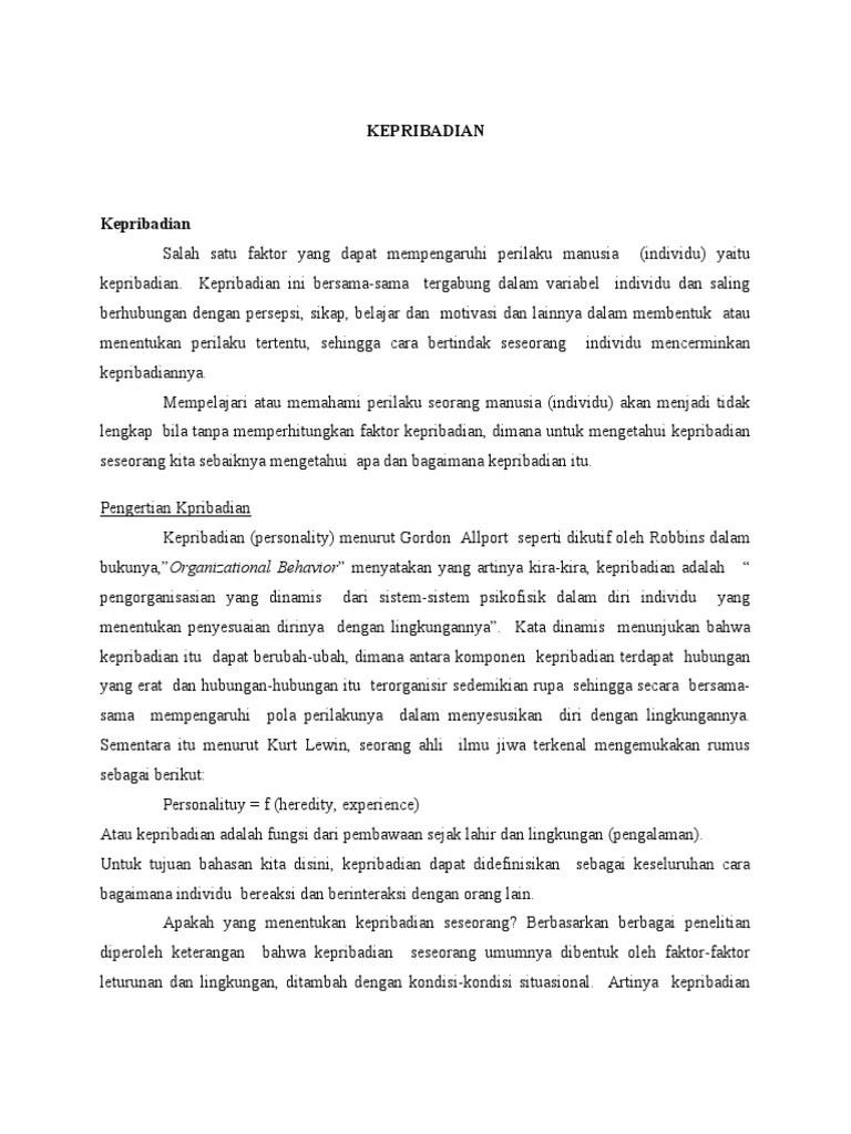 KEPRIBADIAN | PDF