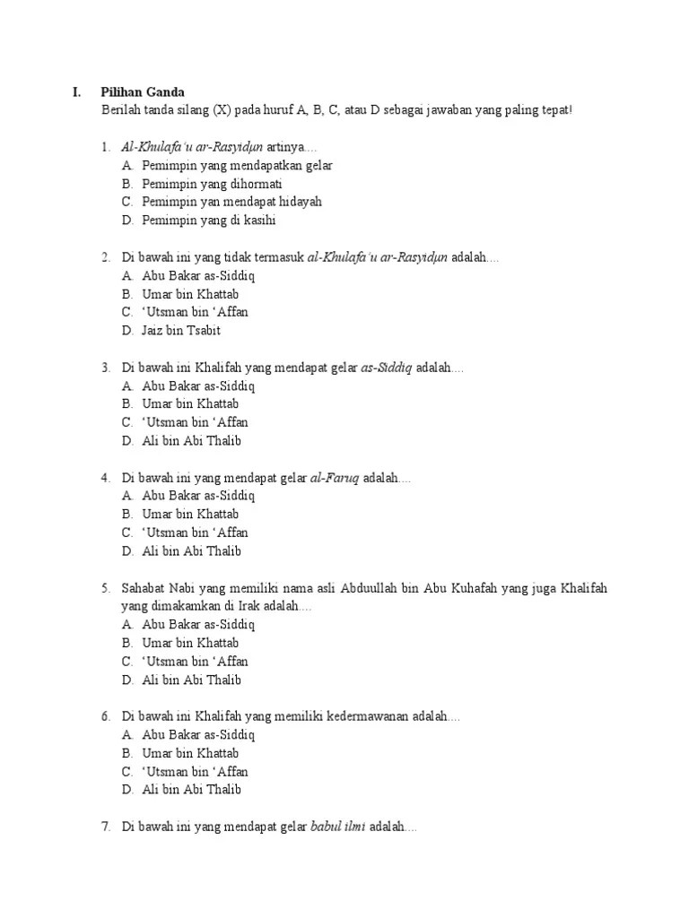 TGS ONLINE) Pilihan Ganda | PDF