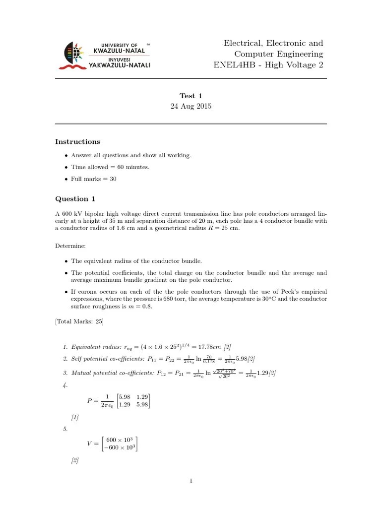 High Voltage Test 1 Determining Corona Inception Voltages and