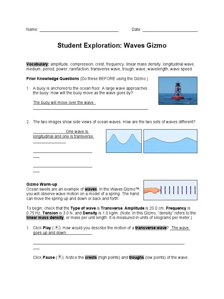 Waves Gizmo Answer Key Free → Waltery Learning Solution for Student