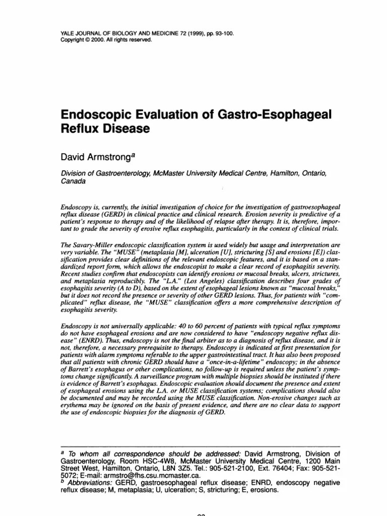 Endoscopic Evaluation of Gerd Gastroesophageal Reflux Disease Endoscopy