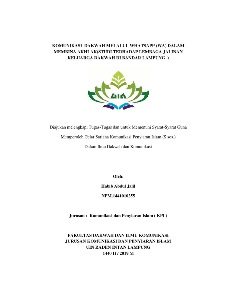 Skripsi Komunikasi Dan Penyiaran Islam | Pdf