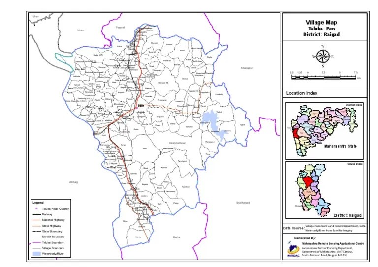 Village Map Taluka Pen District Raigad PDF Nature