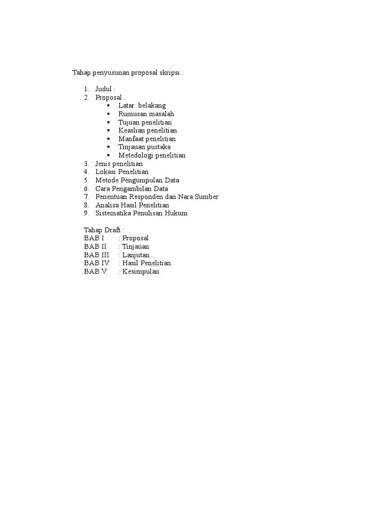 Tahap Penyusunan Proposal Skripsi | Pdf