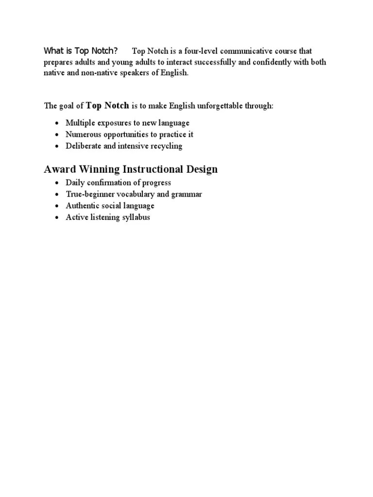 What Is Top Notch PDF