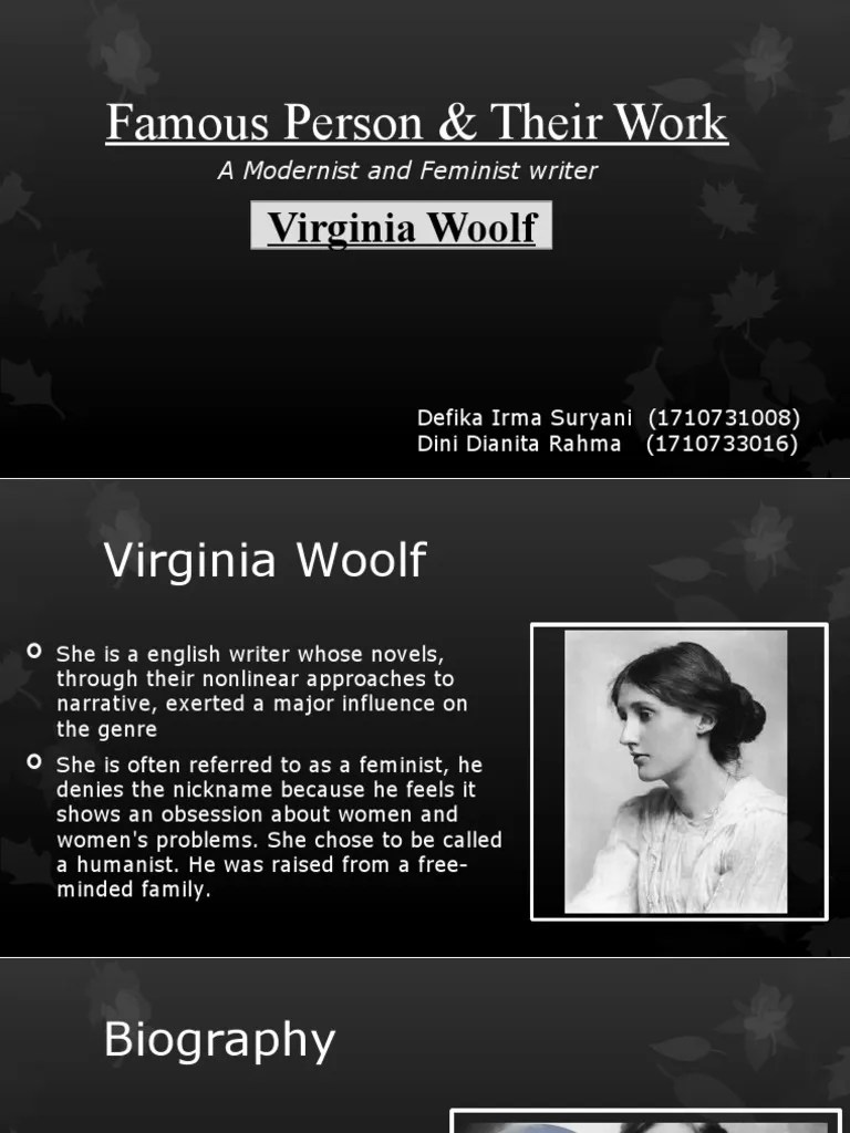 Famous Person & Their Work Virginia Woolf PDF Virginia Woolf Orlando A Biography