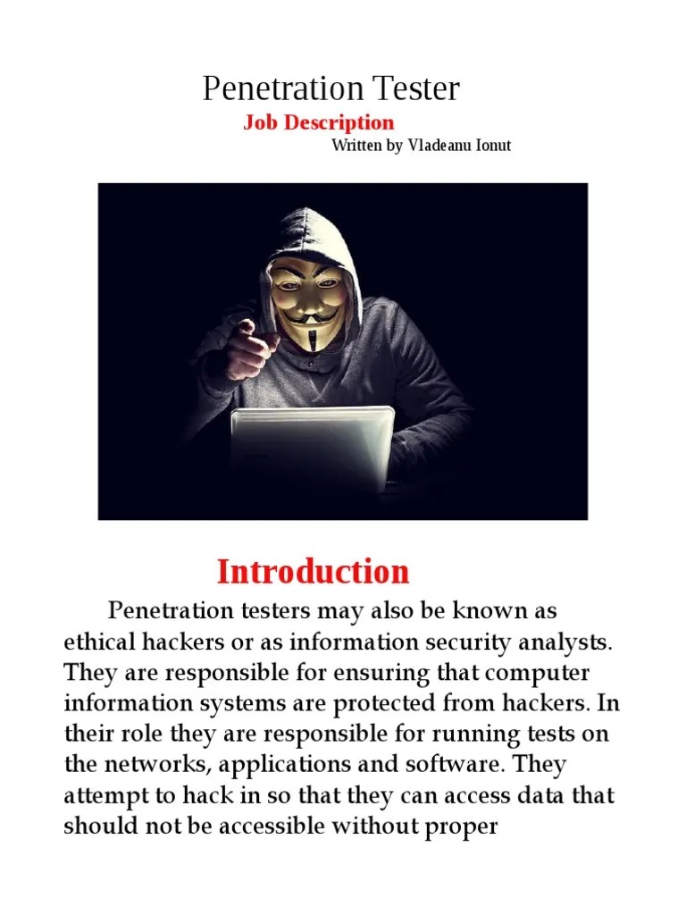 Tester Job Description PDF Test Security