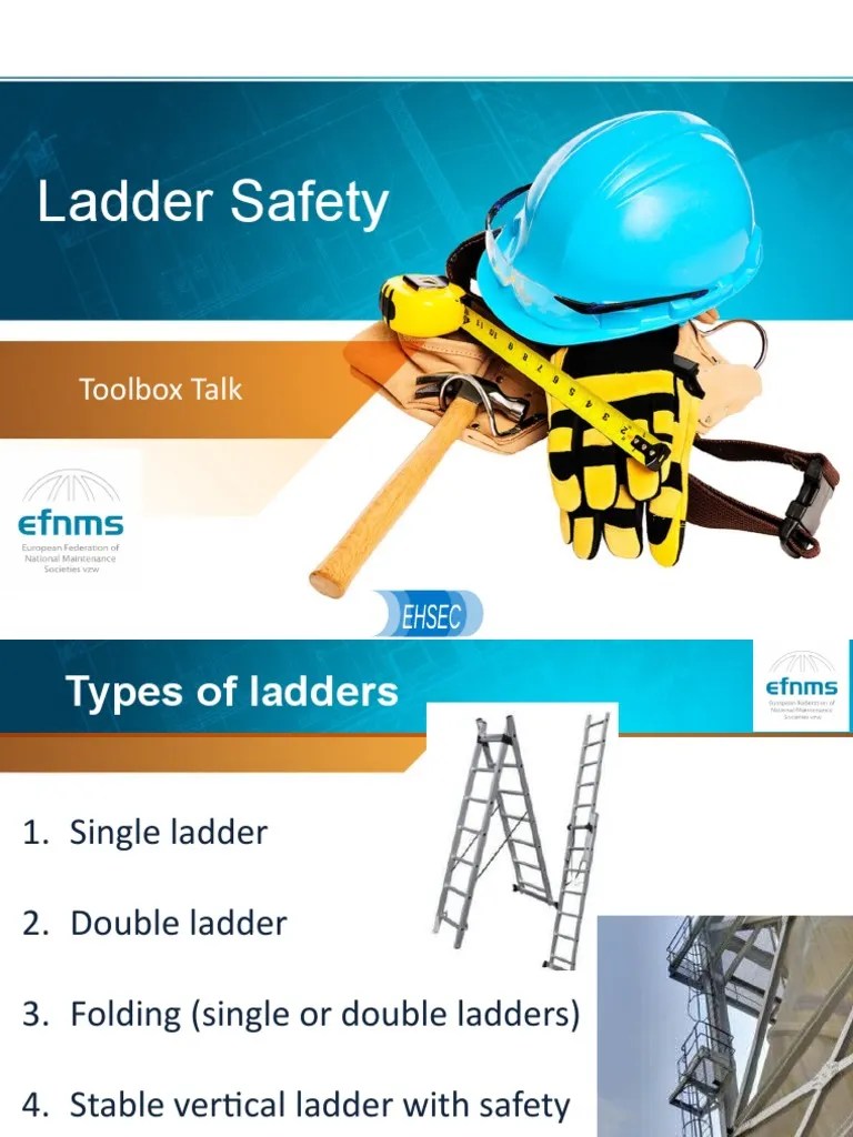 EHSEC Toolbox Talk Ladder Safety PDF Ladder Stairs