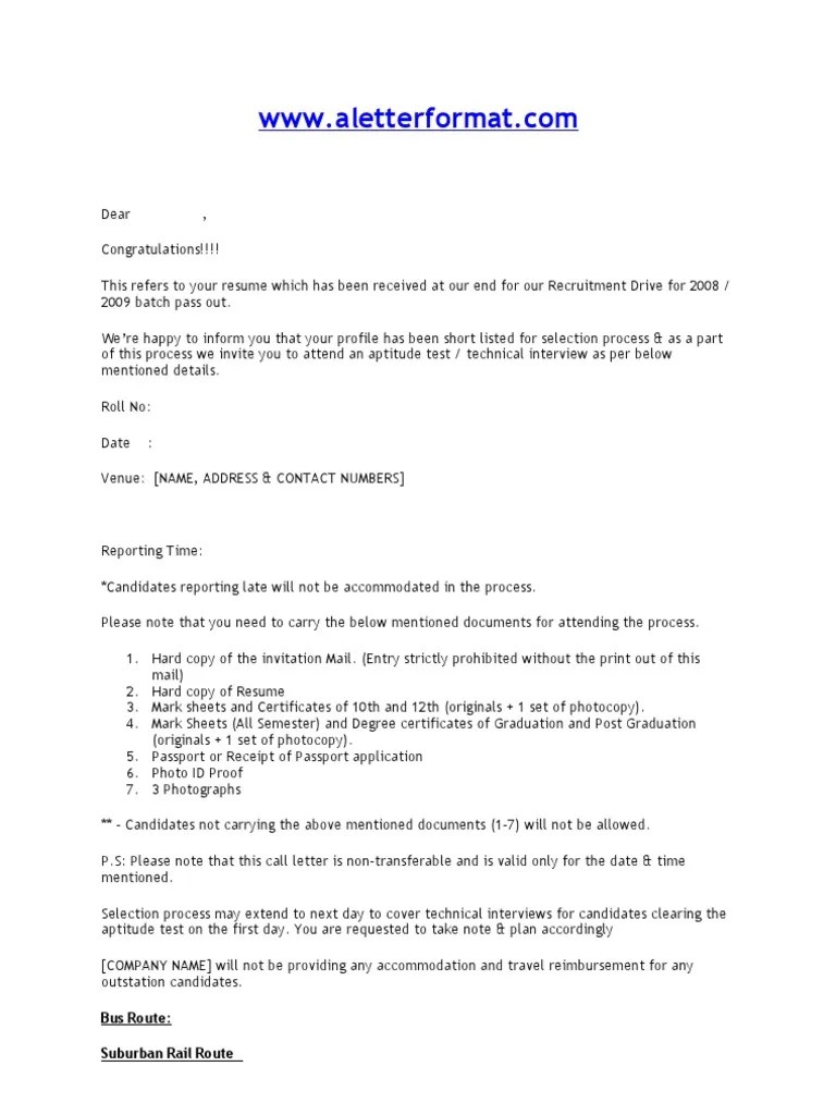 Interview+call+letter+format Mail Passport