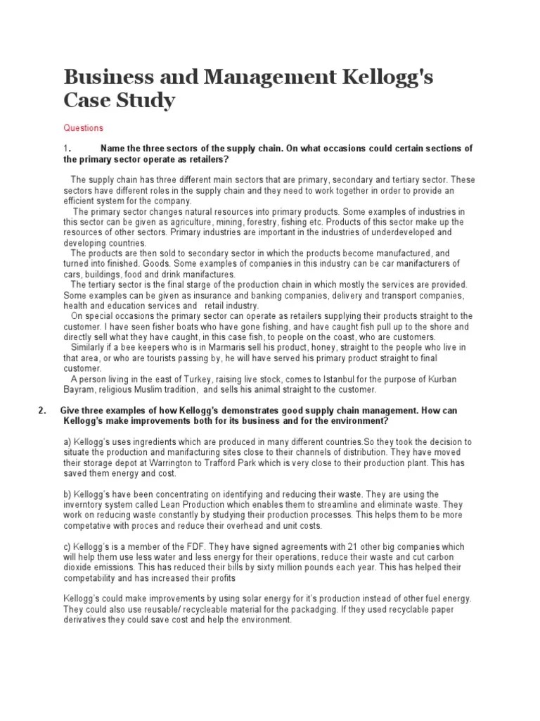 Kelloggs Case Study PDF Retail Waste