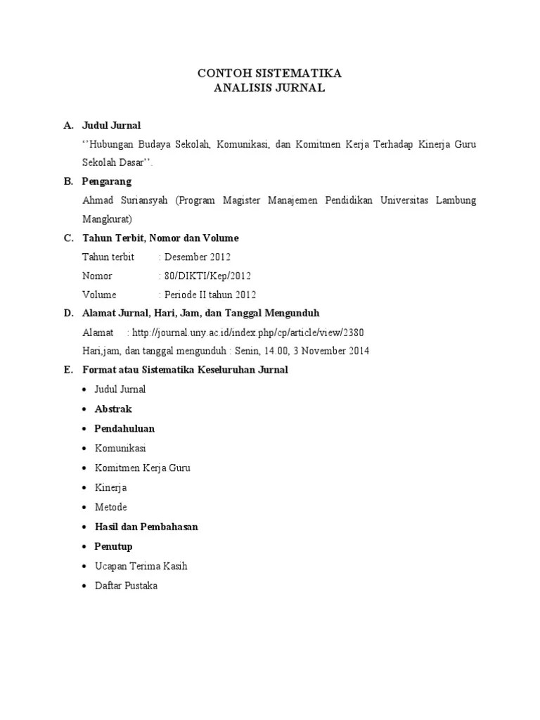 22 Contoh Analisis Sistematika Jurnal Pics