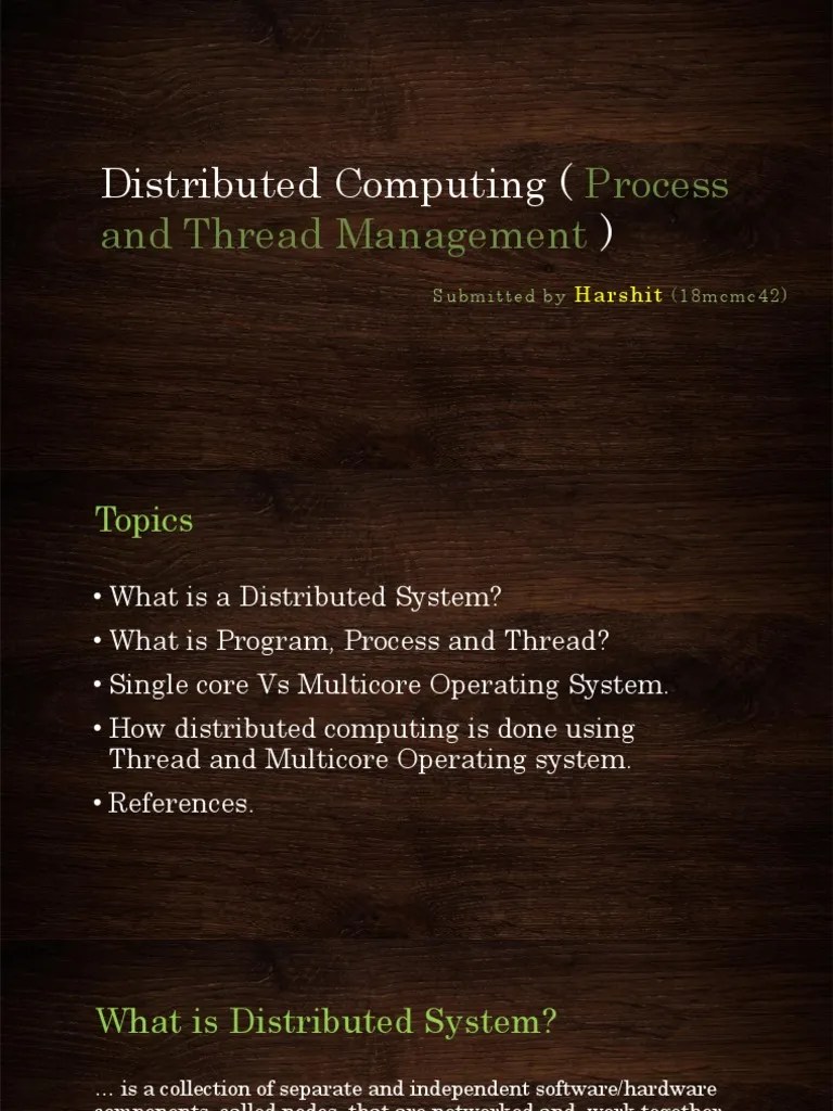 Distributed Computing (Process and Thread Management) PDF Thread